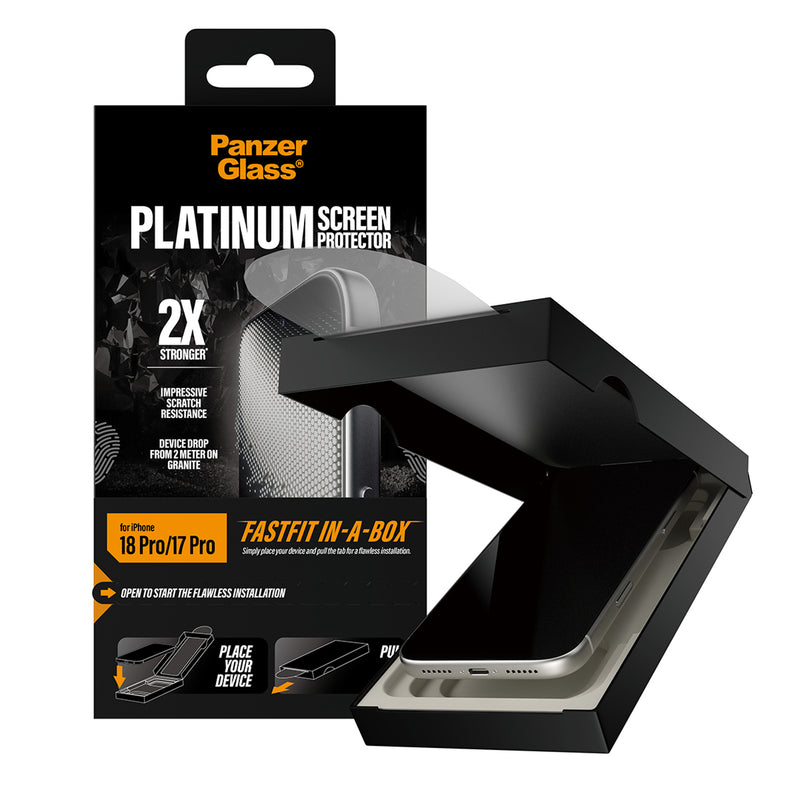 PanzerGlass® Platinum Screen Protector iPhone 18 Pro | 17 Pro w. FASTFIT IN-A-BOX