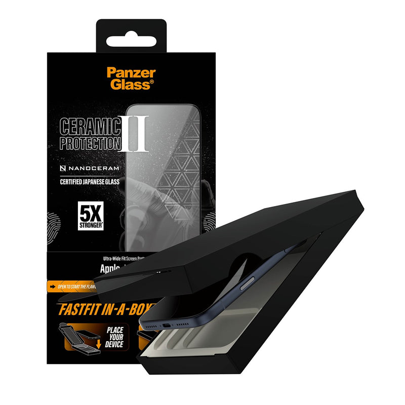 PanzerGlass® Ceramic Screen Protector iPhone 17 | Ultra-Wide Fit w. Fastfit in-a-box